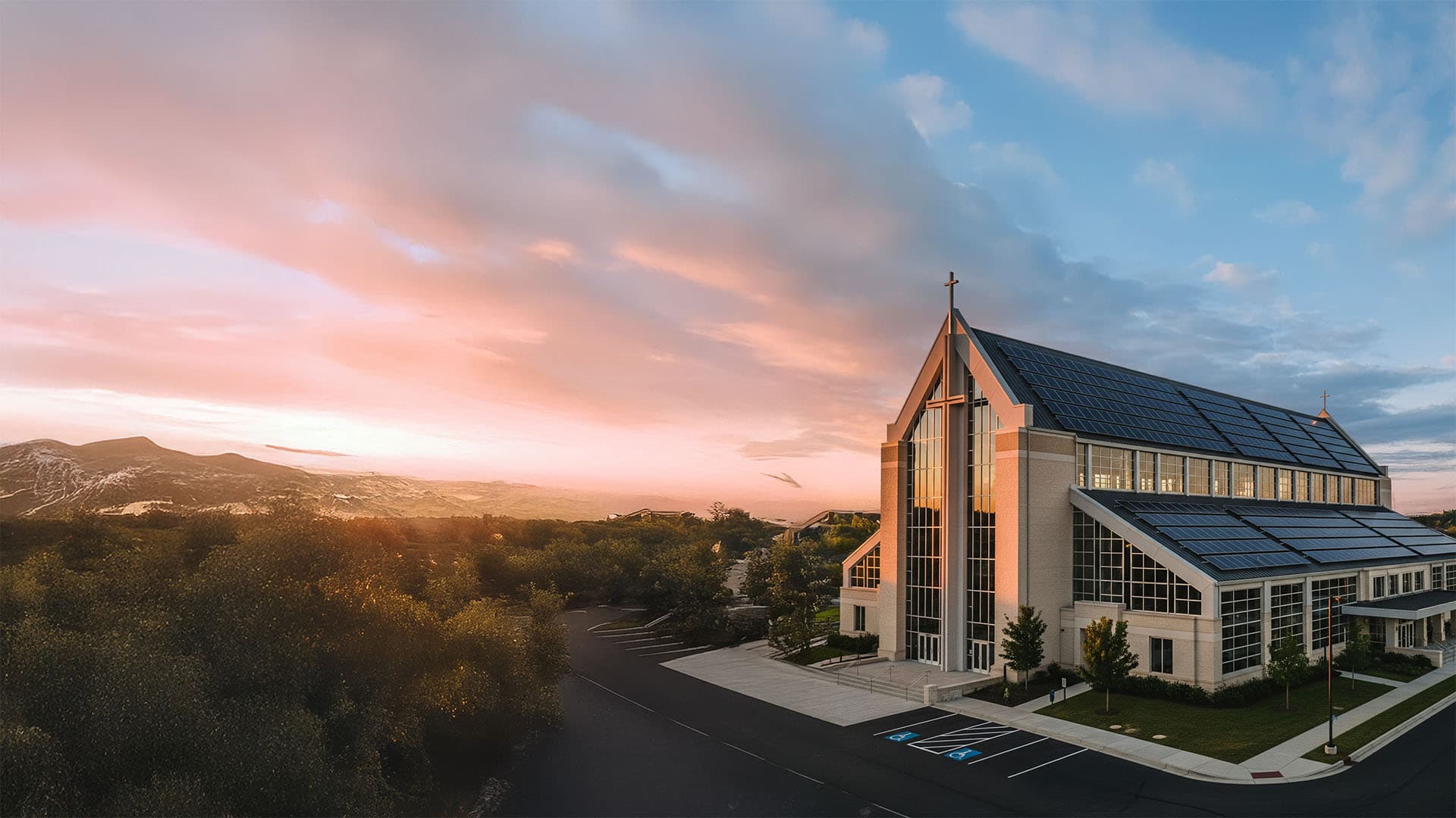 Church with solar panels