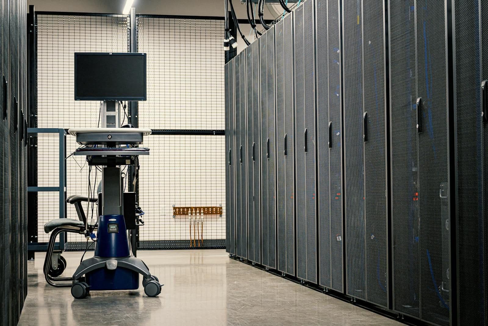 Data server room hardware and networking equipment